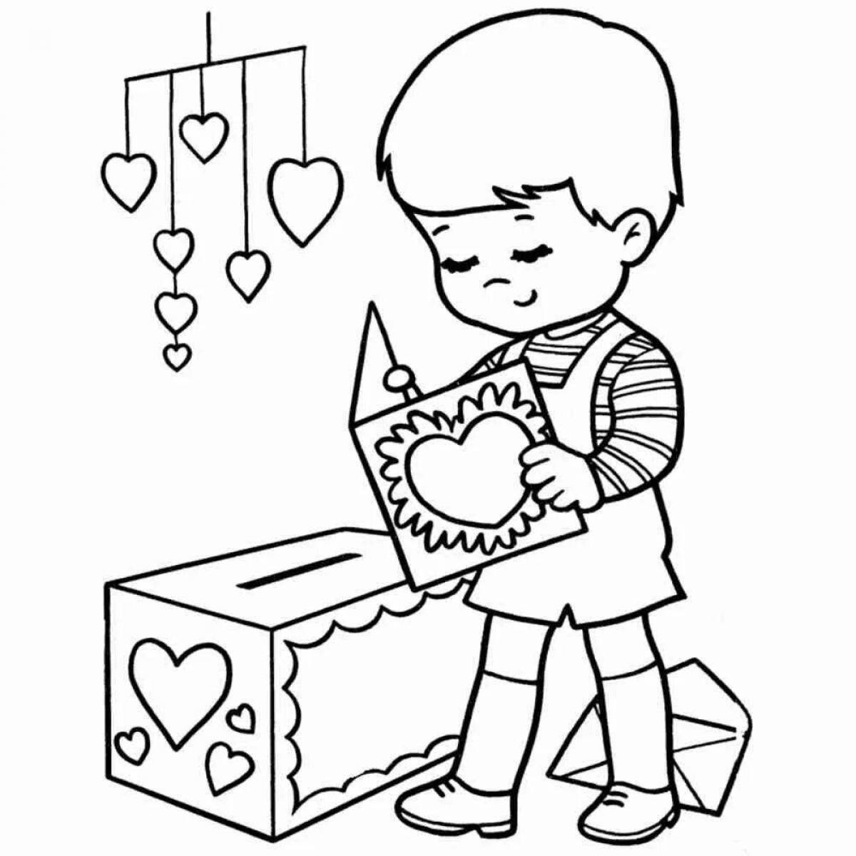 Joyful February 14th coloring book