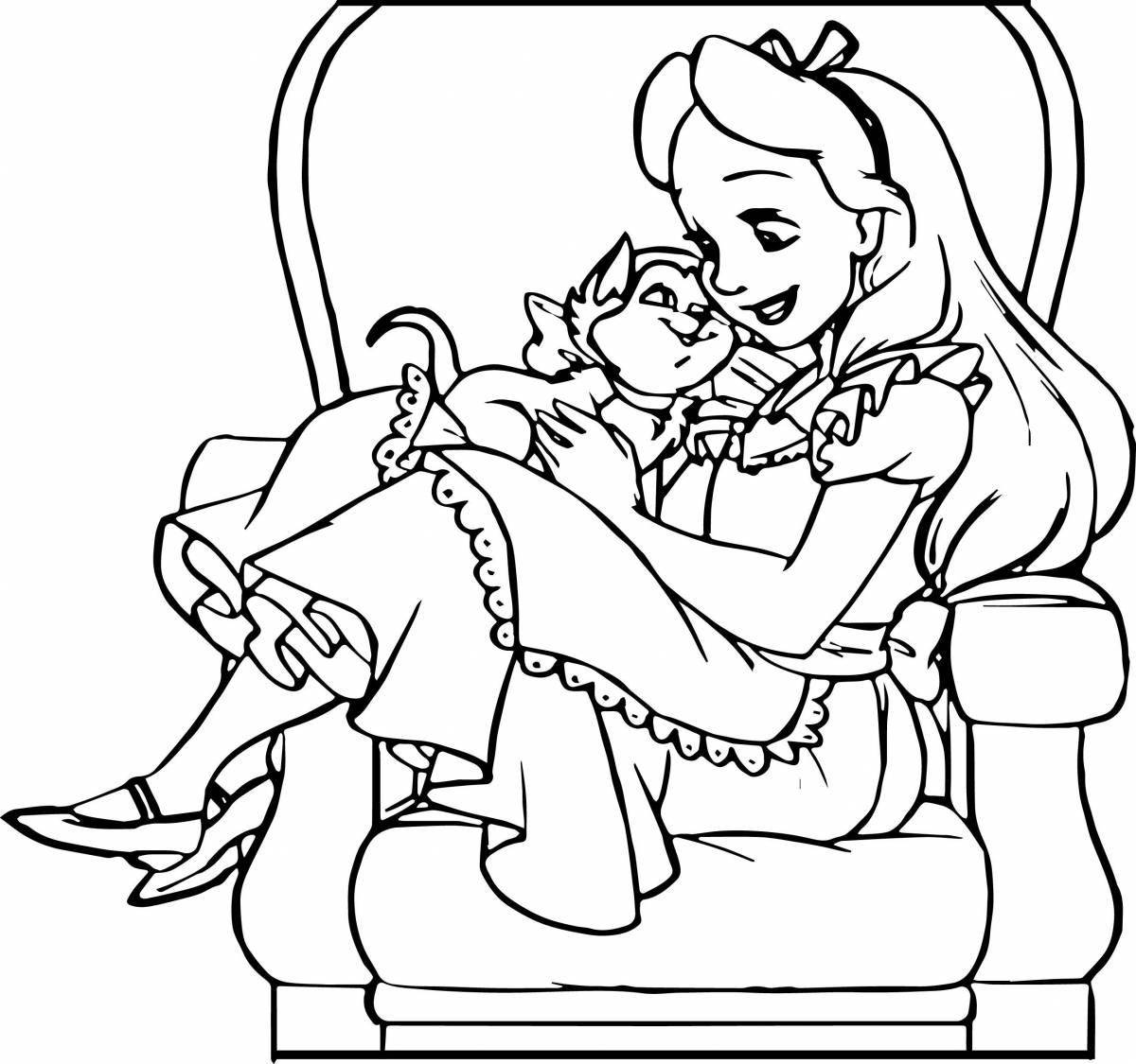 Gorgeous alice coloring page