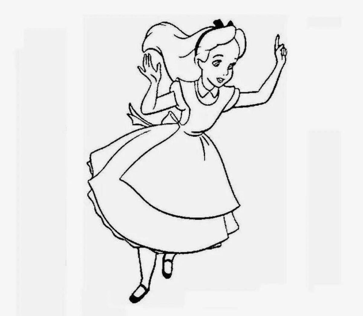 Раскраска яркая алиса