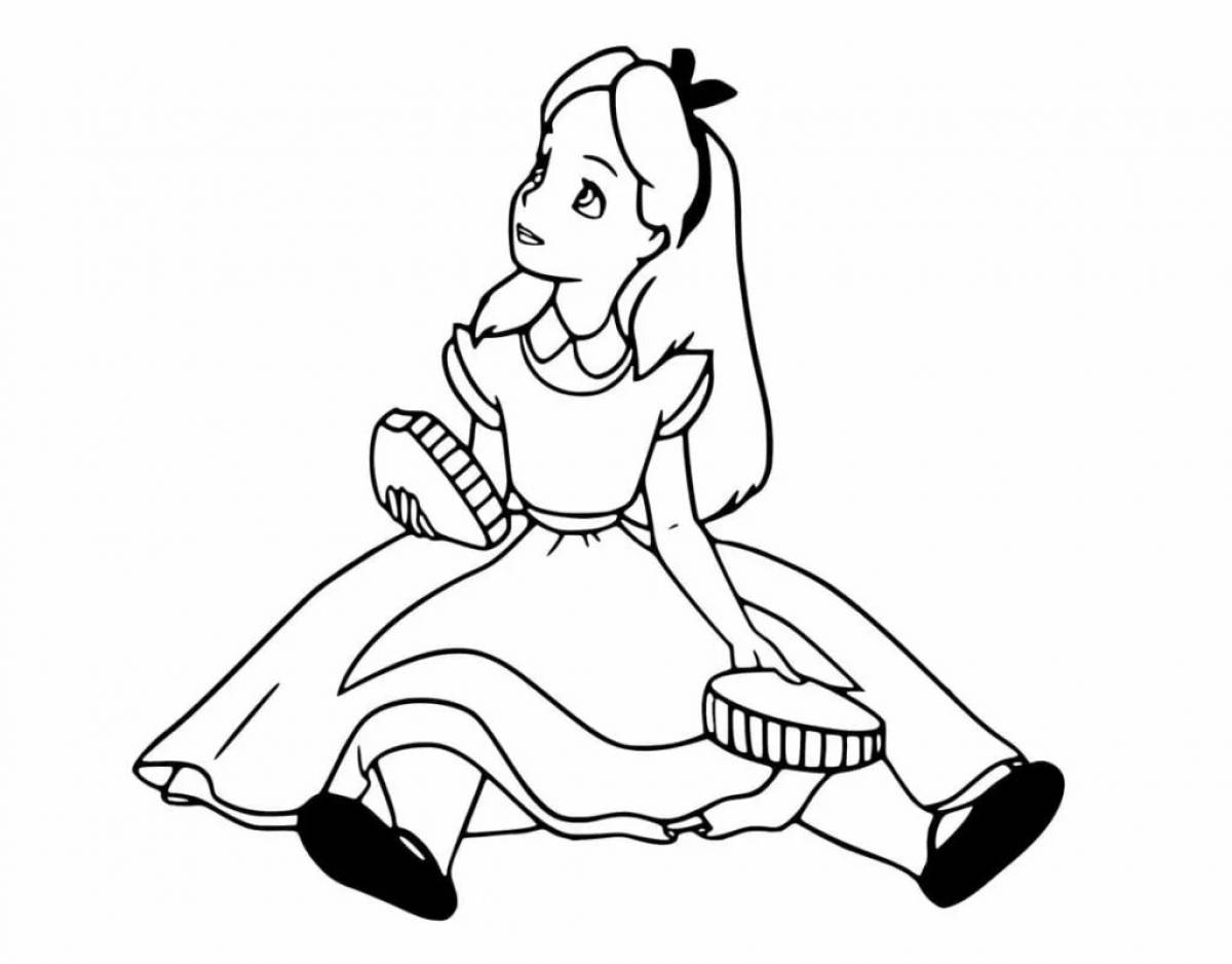 Attracting alice coloring page