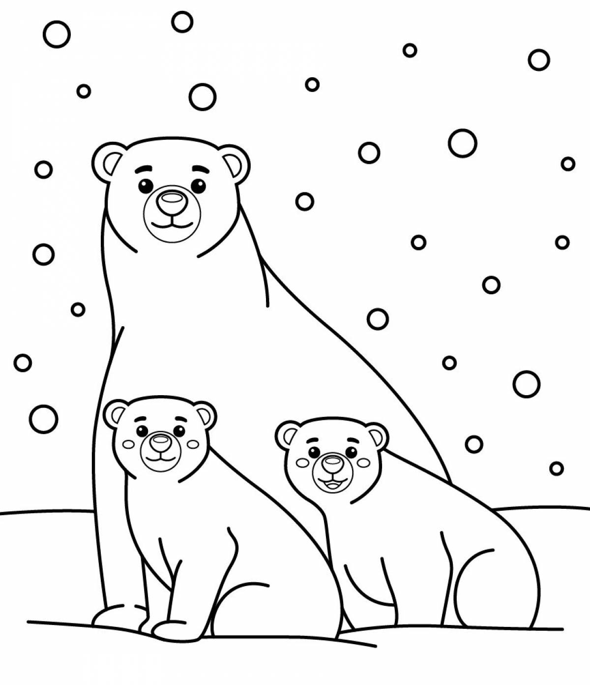 Attractive polar bear coloring book