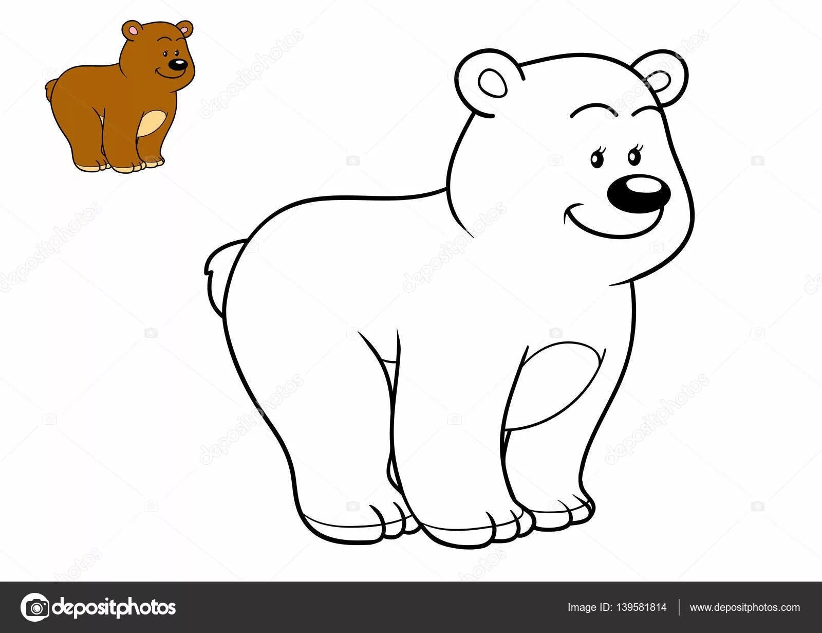 Coloring page charming polar bear