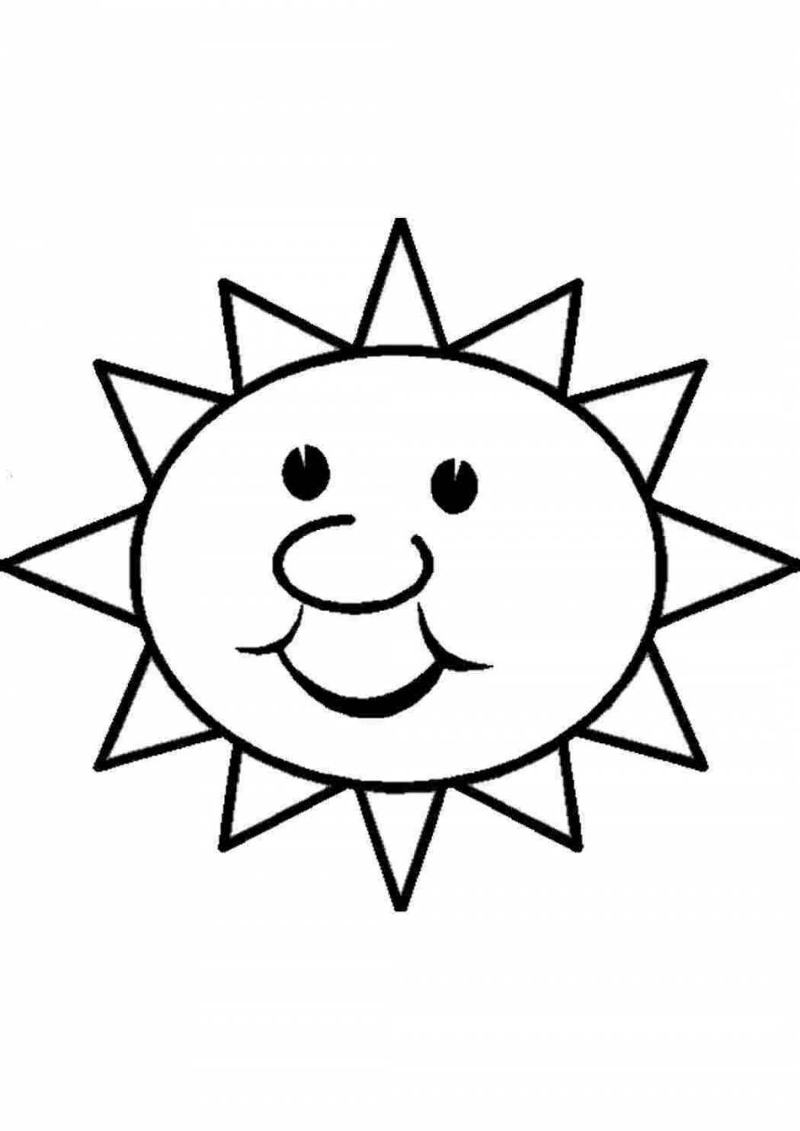 Детские раскраски солнышко