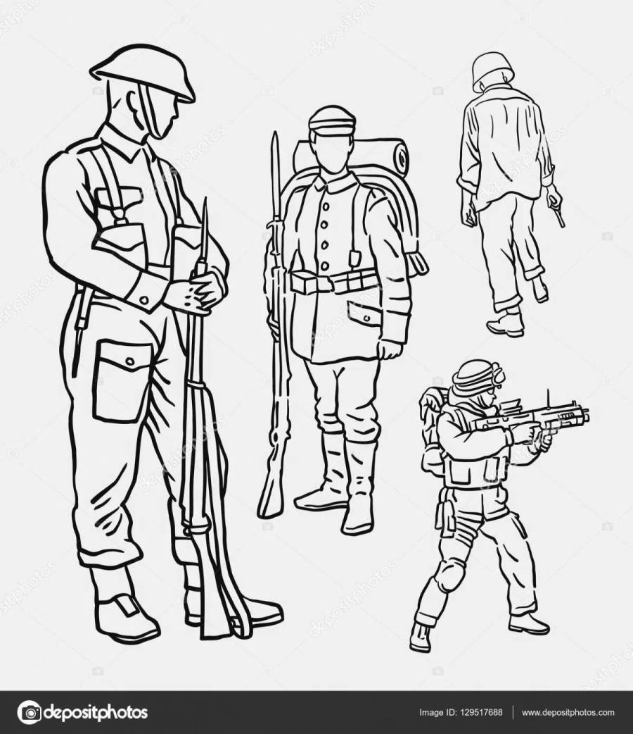 Солдат эскиз для рисования