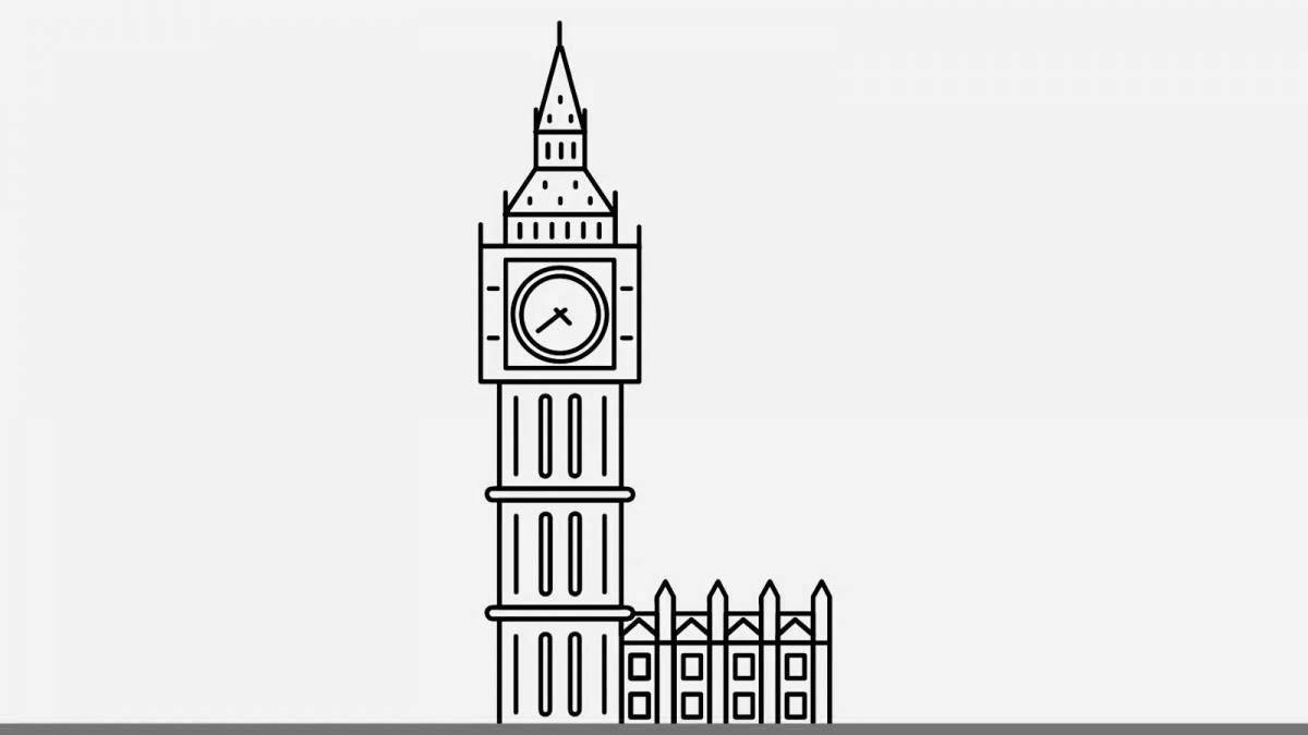 Башня Биг Бен в Лондоне мультяшный