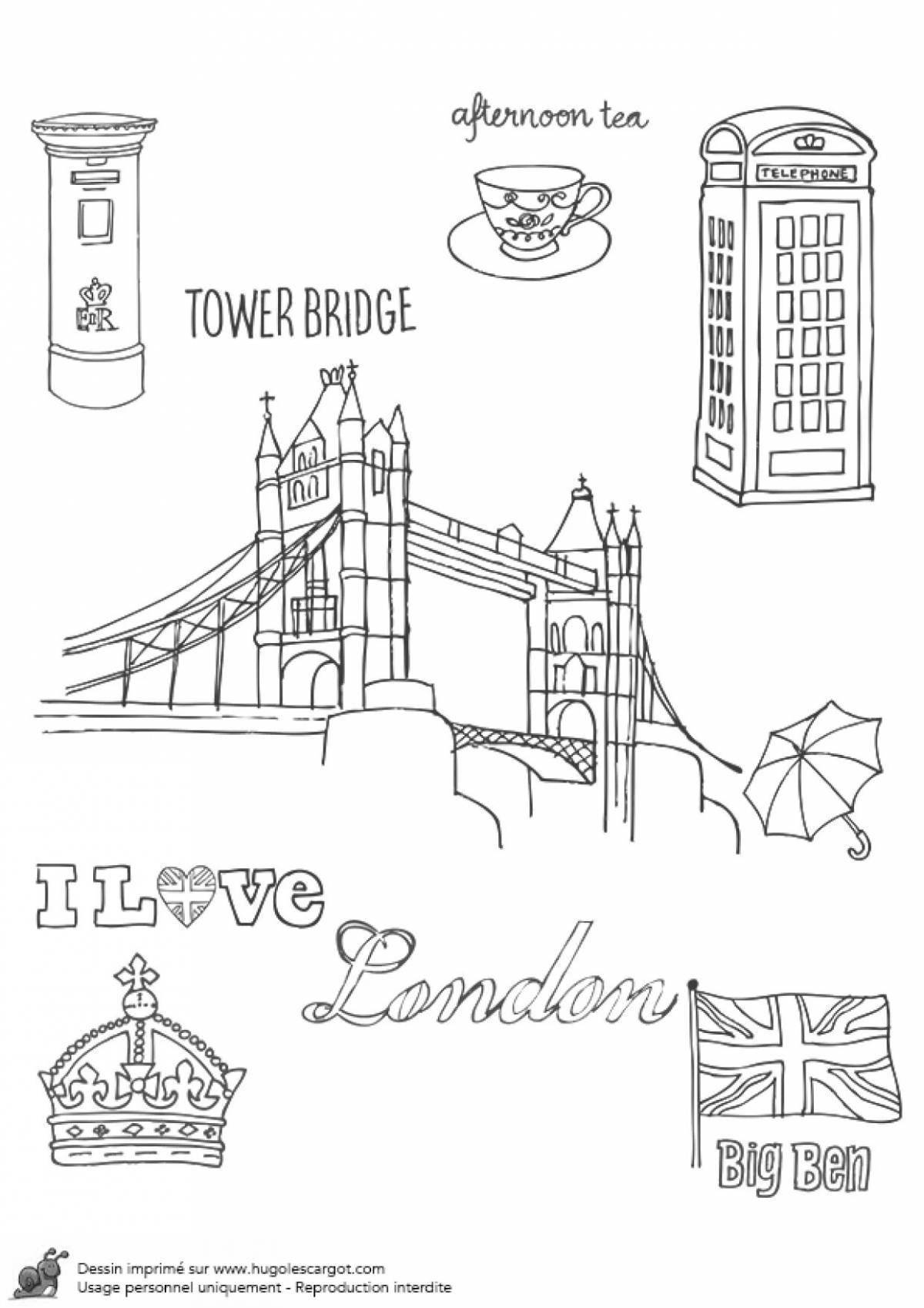Символы Лондона раскраска