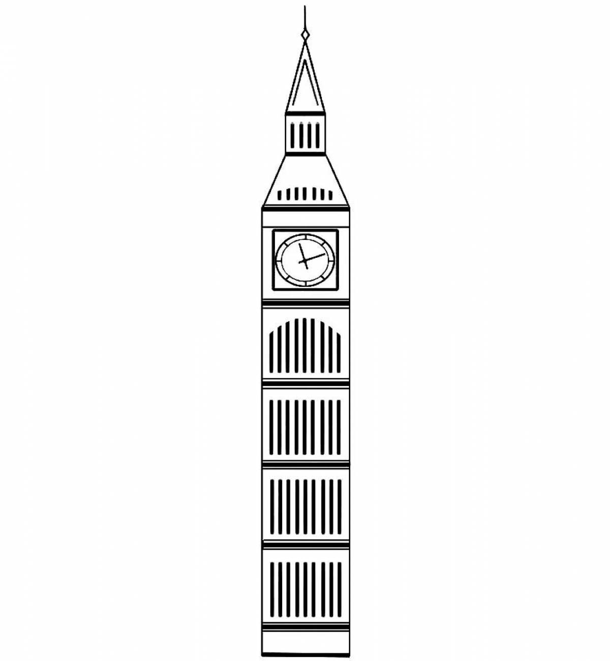 Рисунок биг. Раскраска Биг Бена в Лондоне. Башня Биг Бен раскраска. Биг-Бен башня рисунок. Биг Бен карандашом.