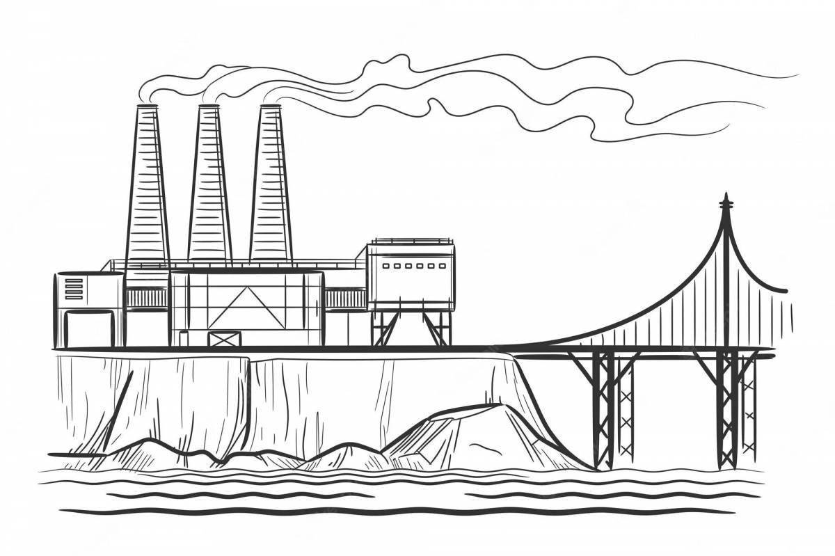 Завод легкий рисунок