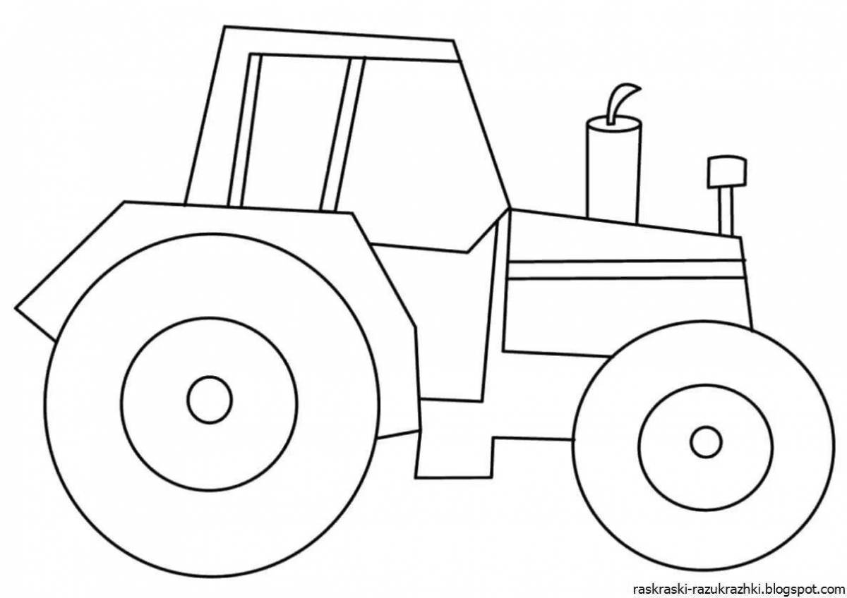 Lovely drawing of a tractor for kids