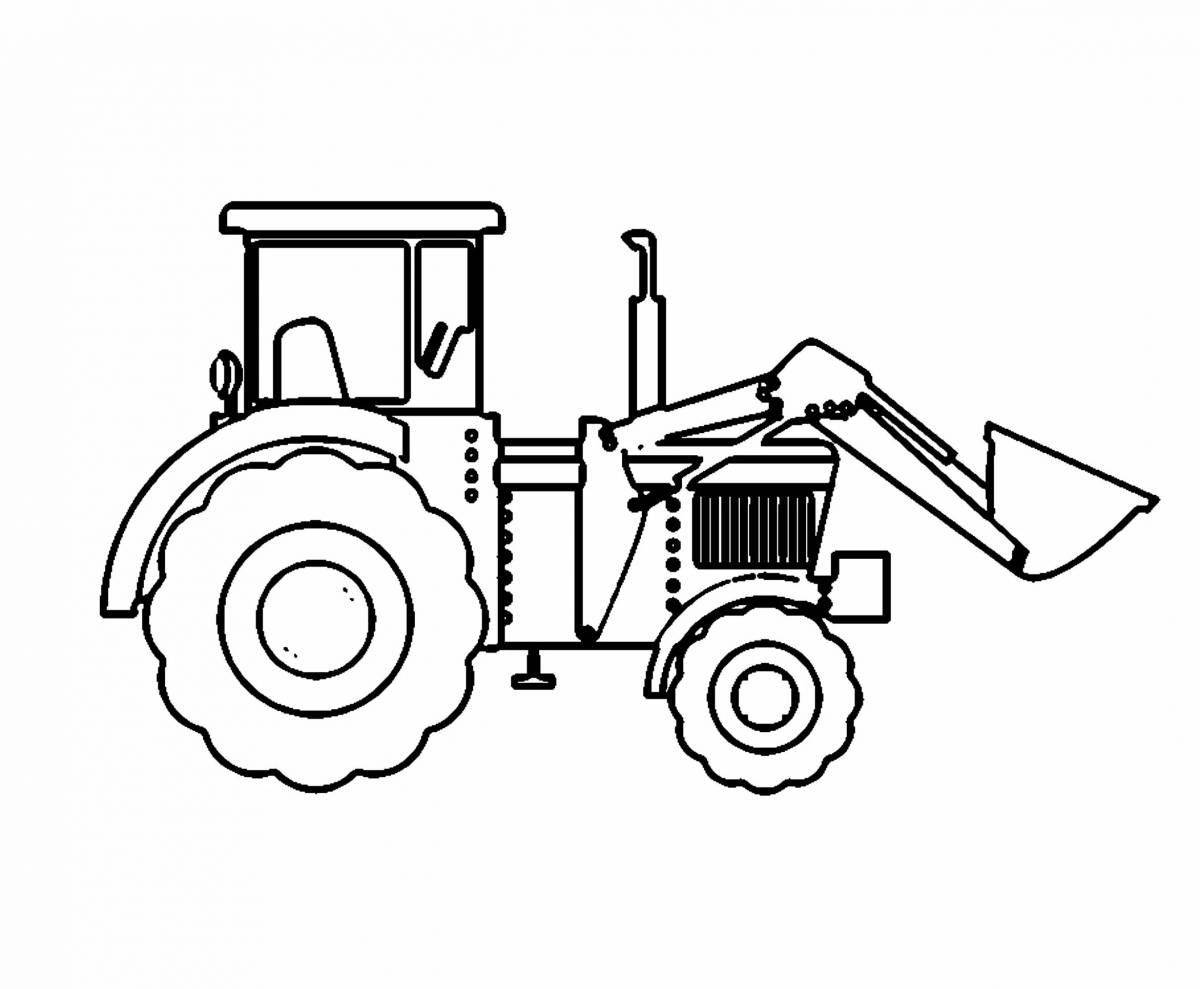 Magic drawing of a tractor for kids