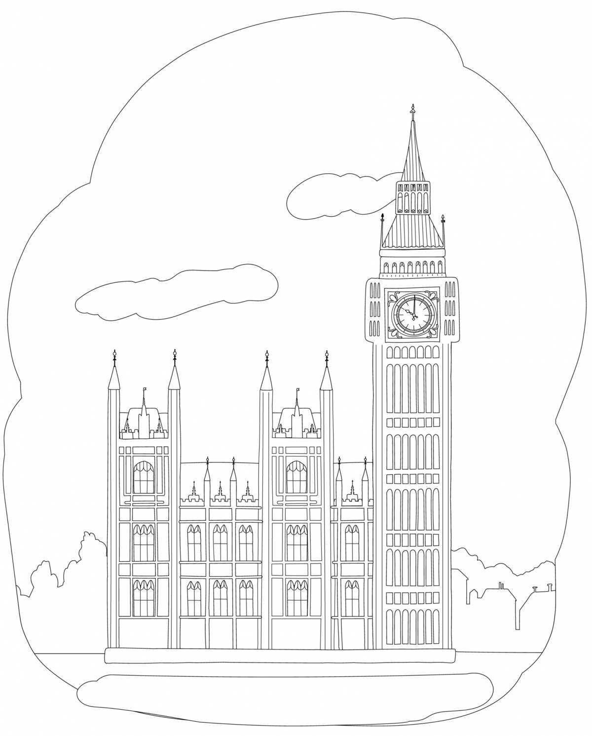 Exciting big ben coloring book for kids