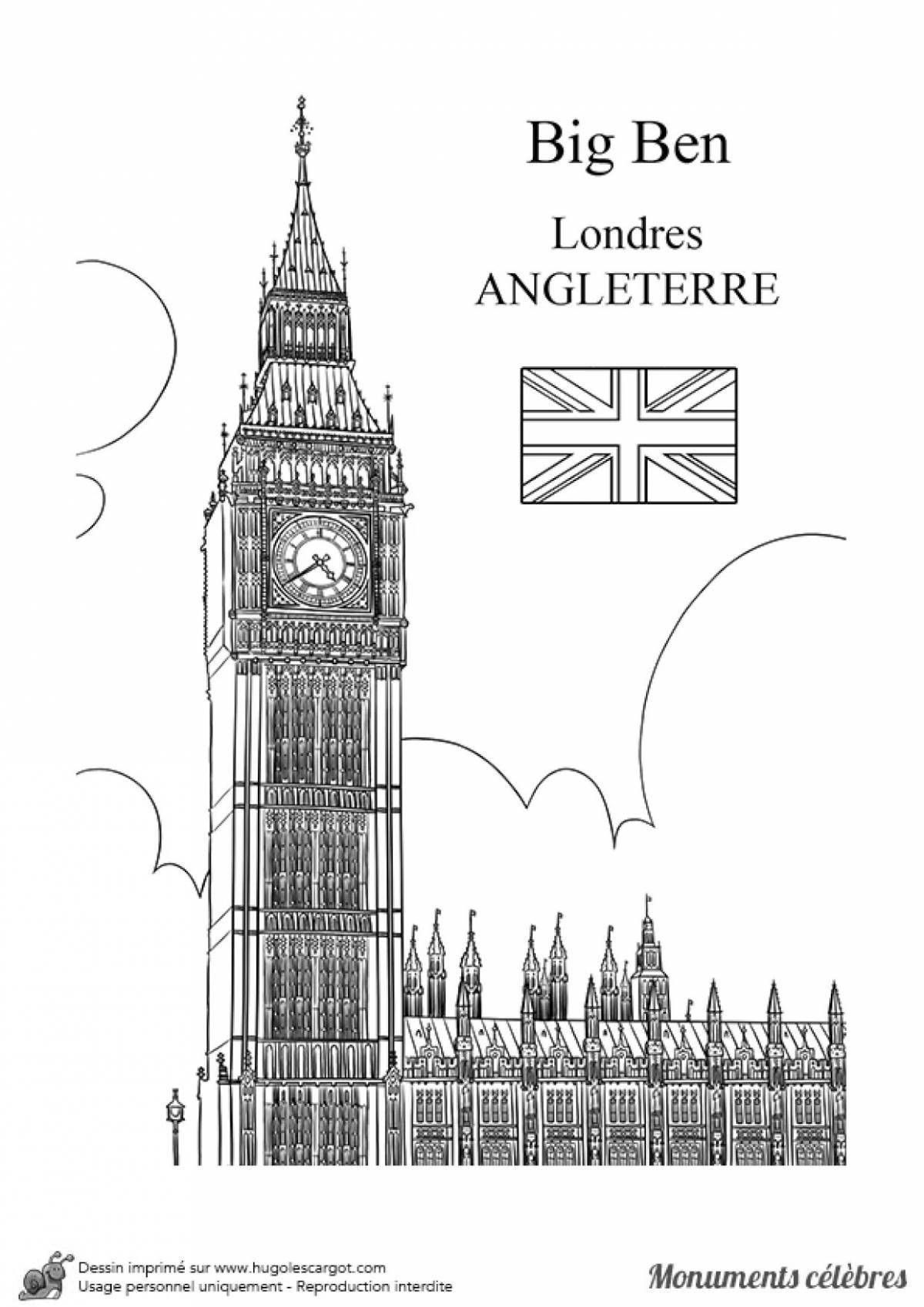 Outstanding big ben coloring book for kids