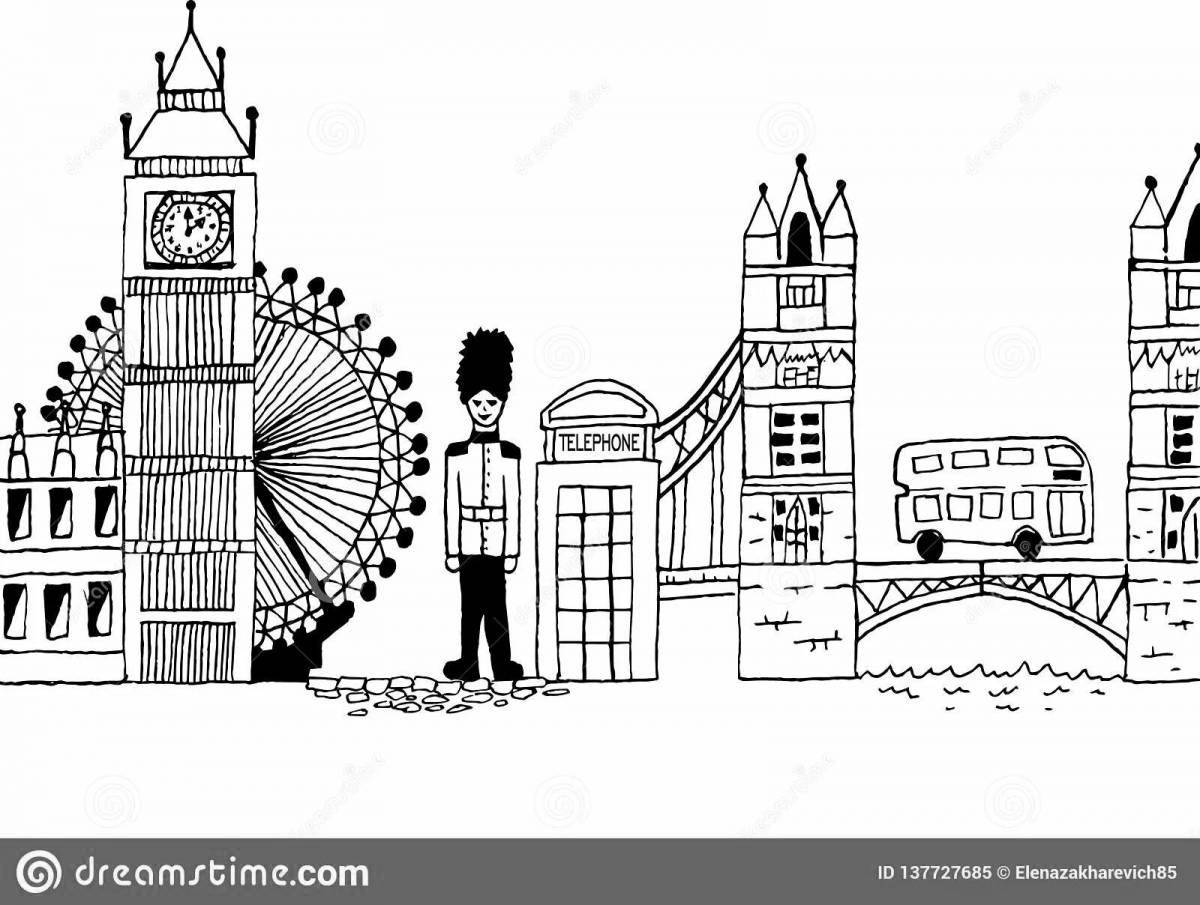 Уникальная раскраска биг бен для детей