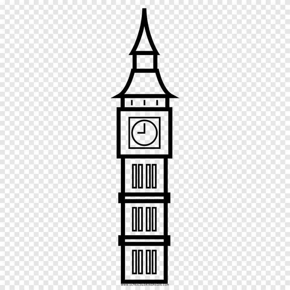 Забавная раскраска биг бен для детей