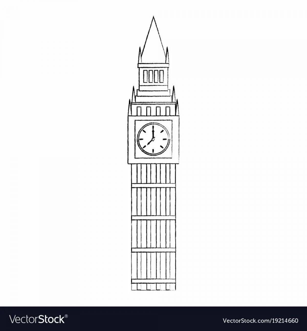 Exquisite big ben coloring book for kids