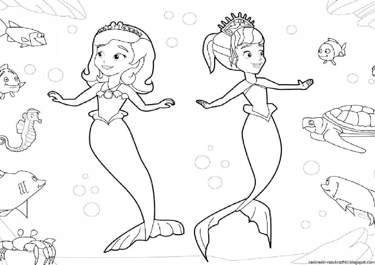 Magic mermaid coloring pages for girls