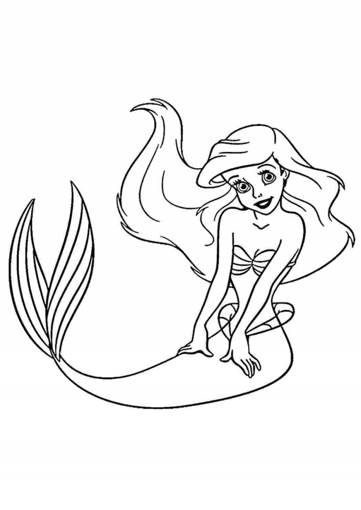 Fun coloring pages with mermaids for girls