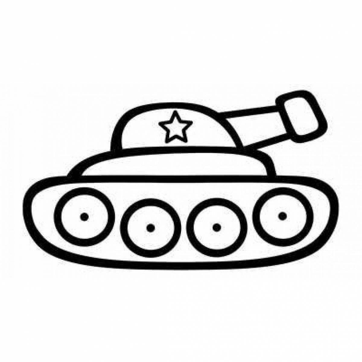 Раскраска очаровательный танк t34 для детей