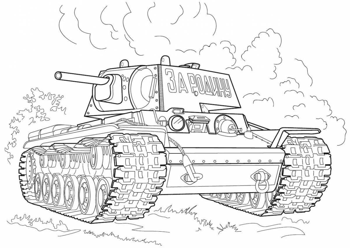 Привлекательный танк t34 раскраска для детей