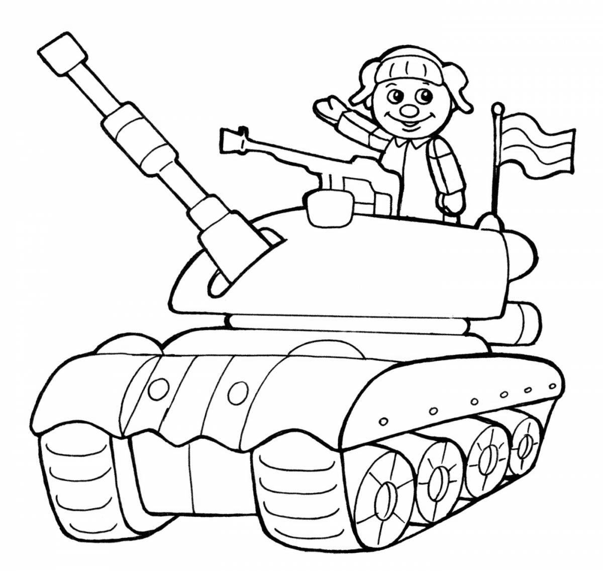 Coloring t34 tank for kids
