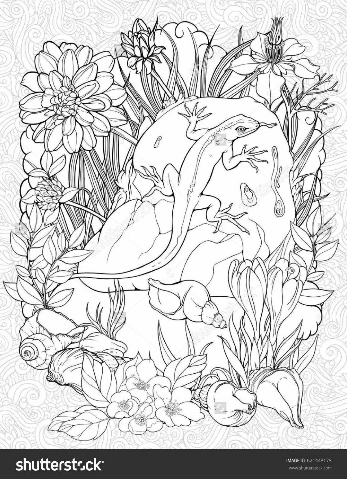 Inspiring coloring book based on Bazhov's fairy tales for preschoolers