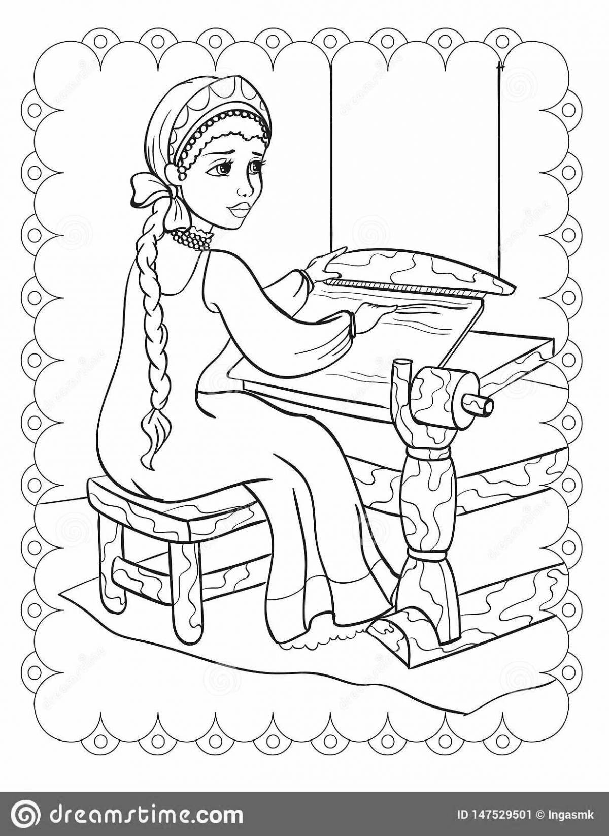 Live coloring book based on Bazhov's fairy tales for preschoolers