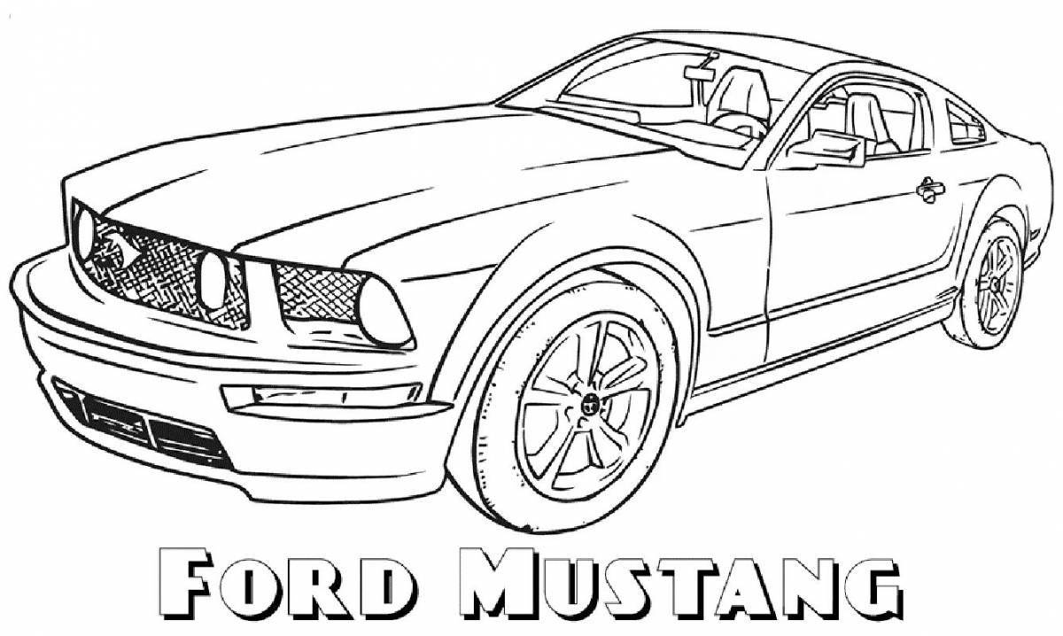 Coloring ford mustang for kids