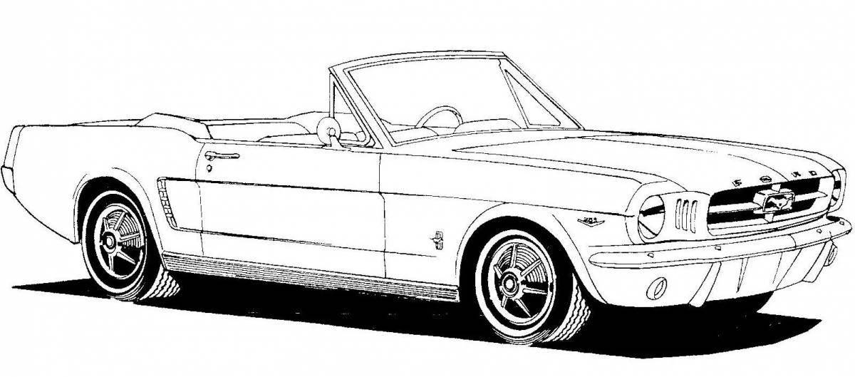 Fabulous ford mustang coloring page for kids