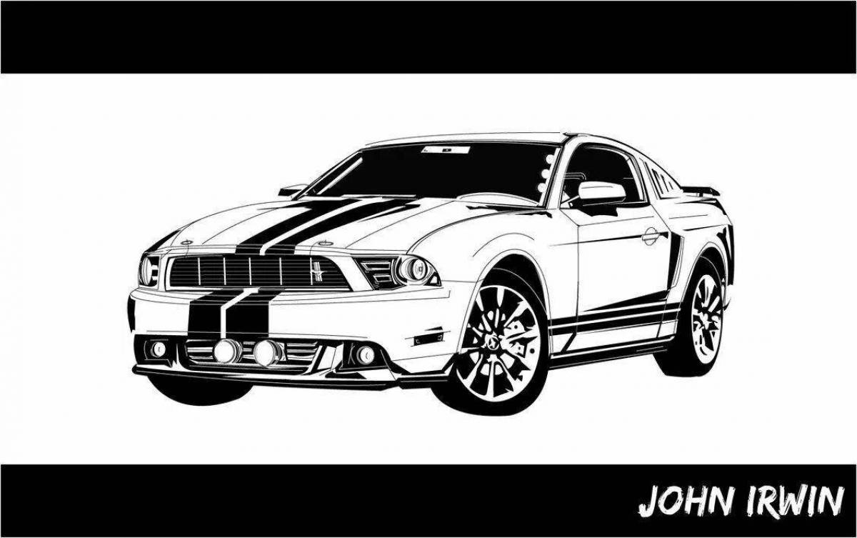 Fun coloring ford mustang for kids