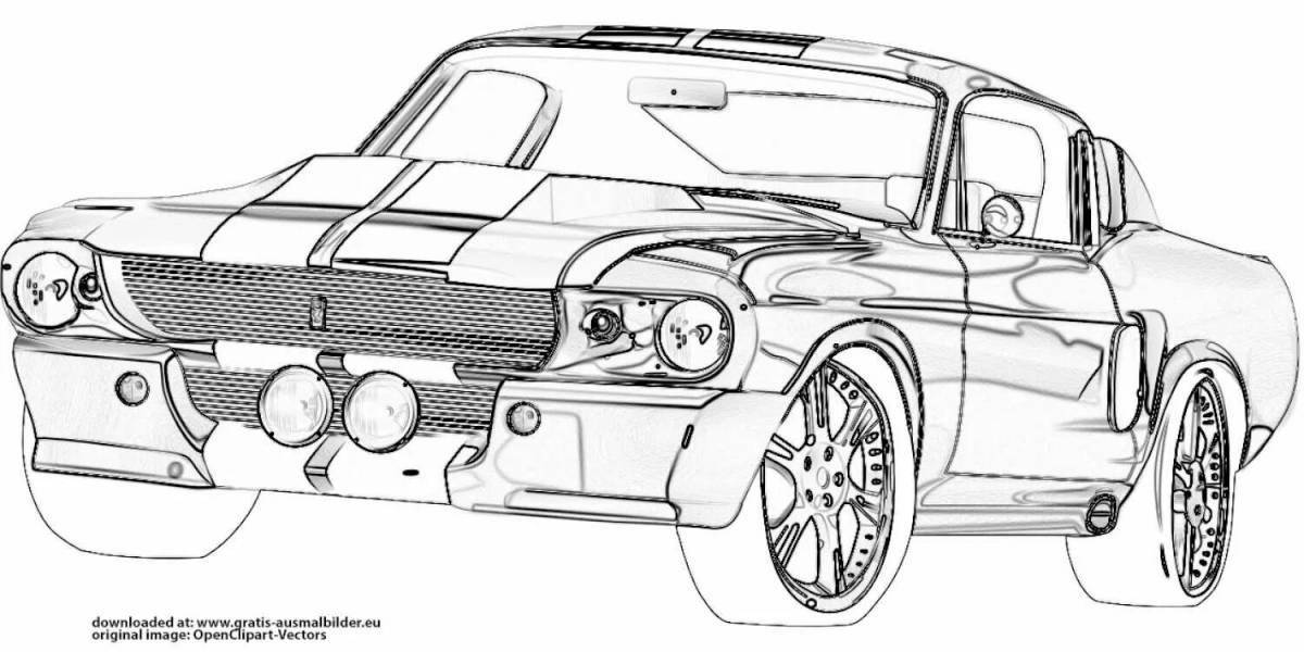 Adorable ford mustang coloring book for kids