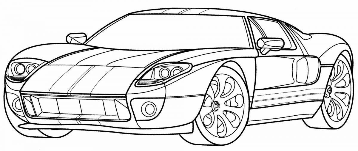 Exquisite coloring ford mustang for kids