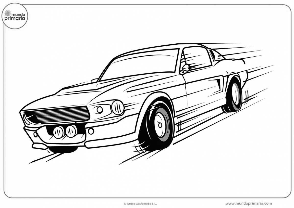 Shiny ford mustang coloring pages for kids
