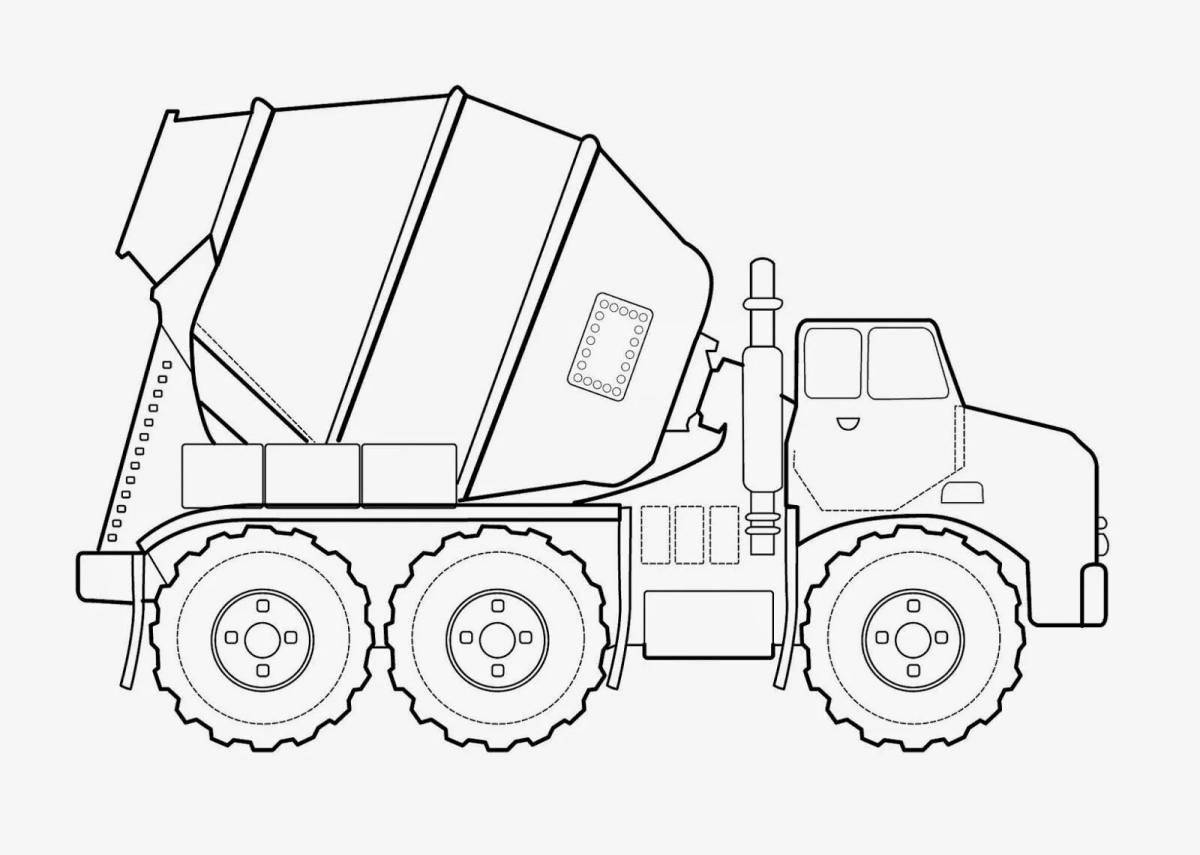 Vibrant construction machinery coloring page for boys