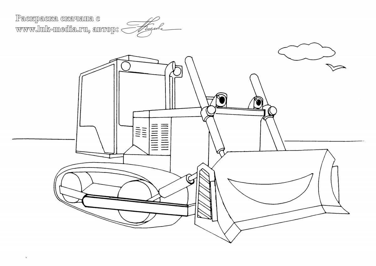 Amazing construction machinery coloring page for boys