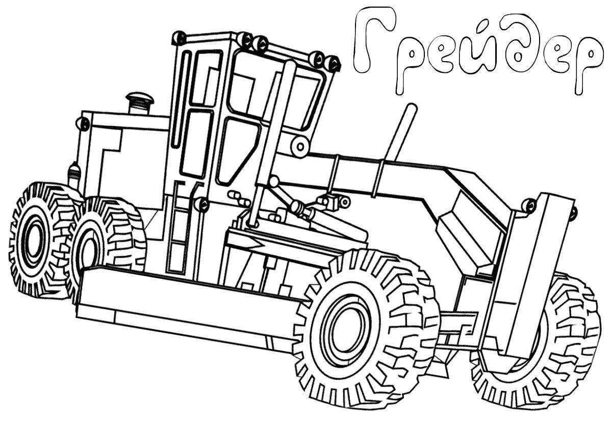Fun coloring book construction machinery for boys