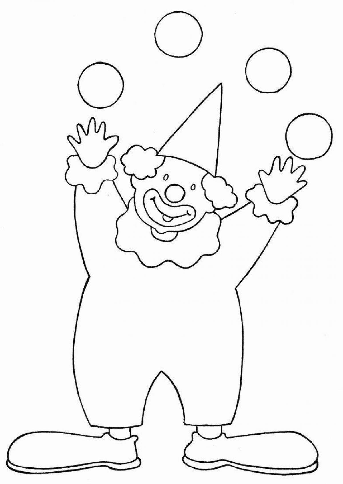 Bright clown drawing for kids