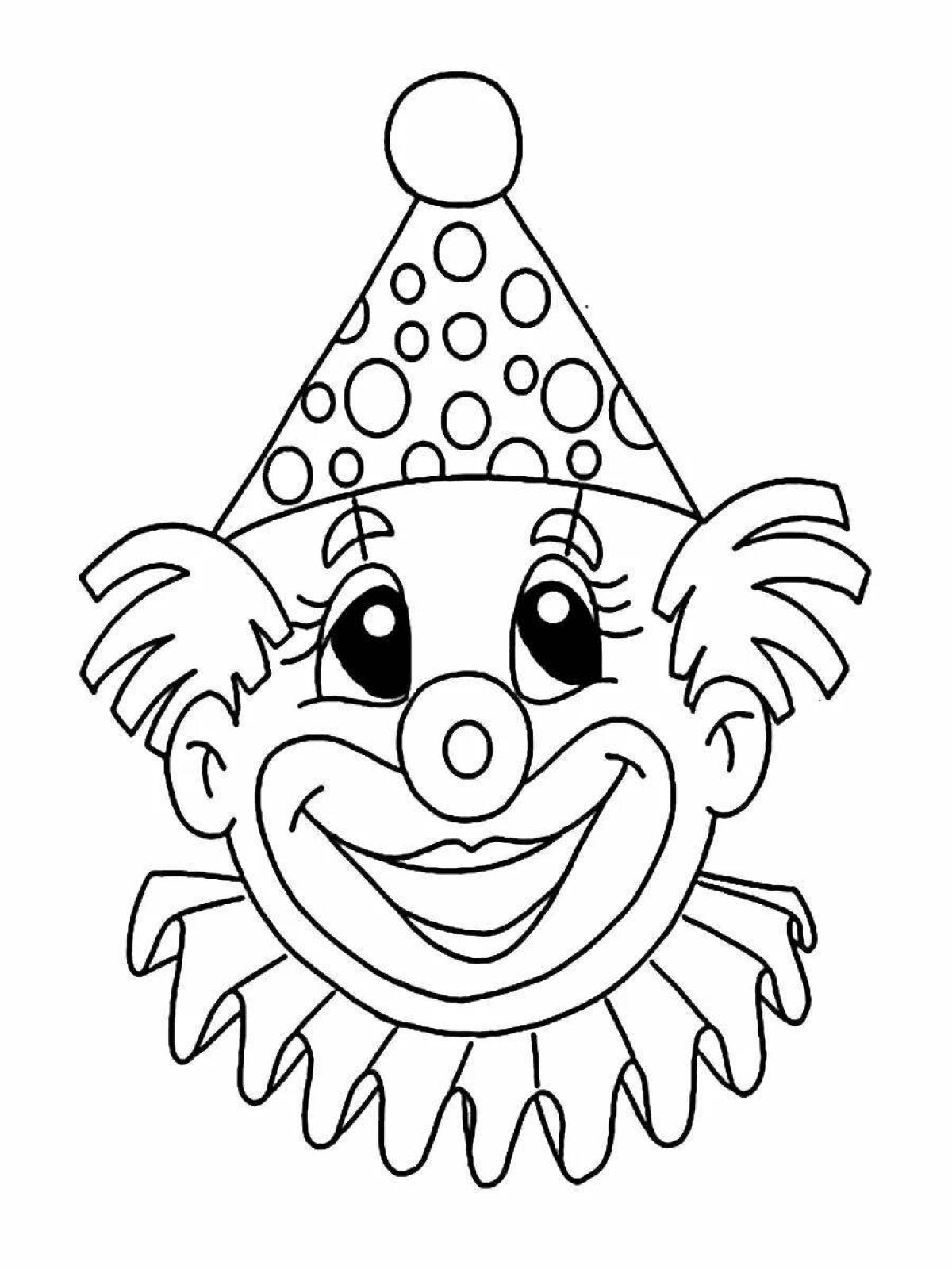 Bright clown coloring book for kids