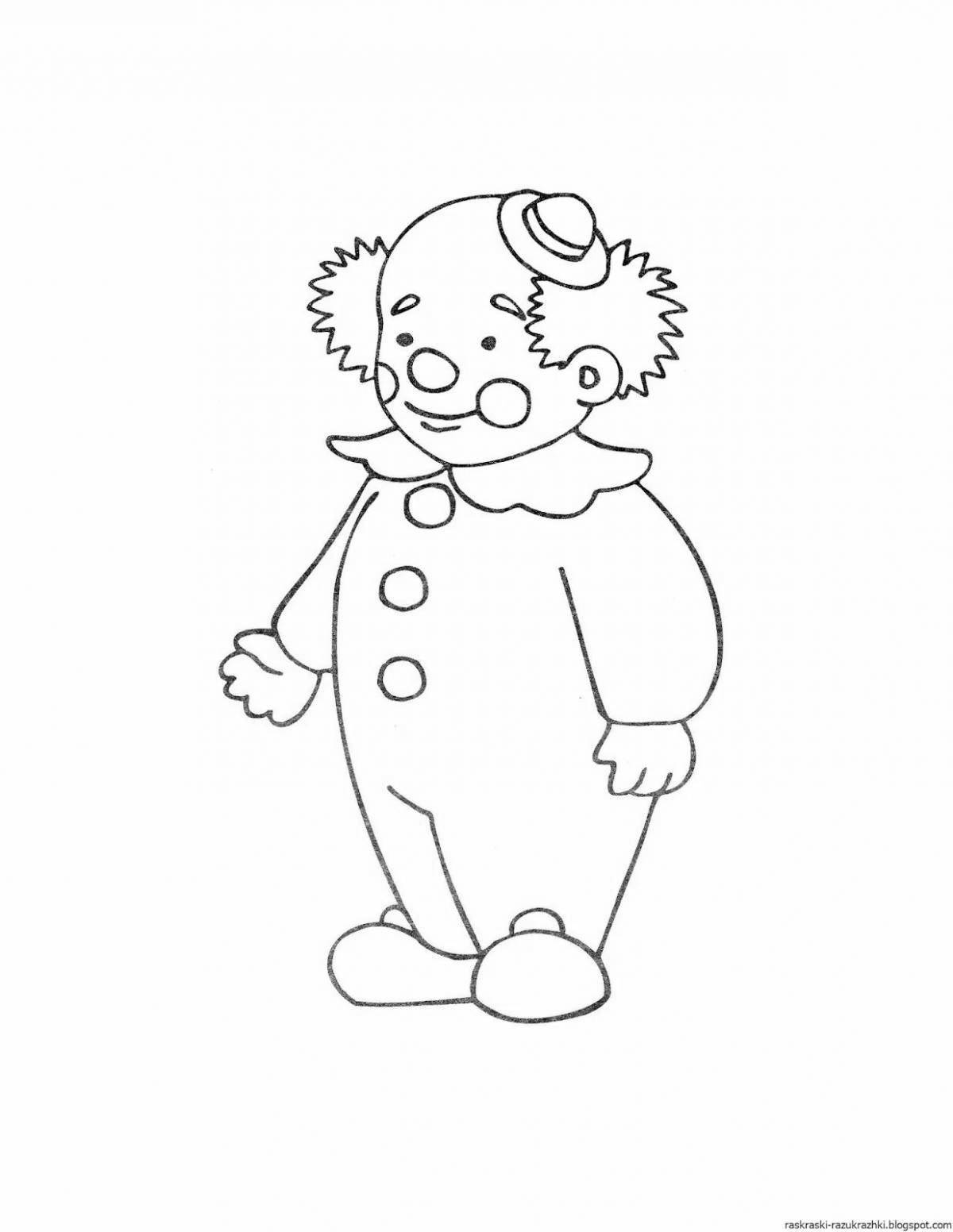 Playful clown drawing for kids
