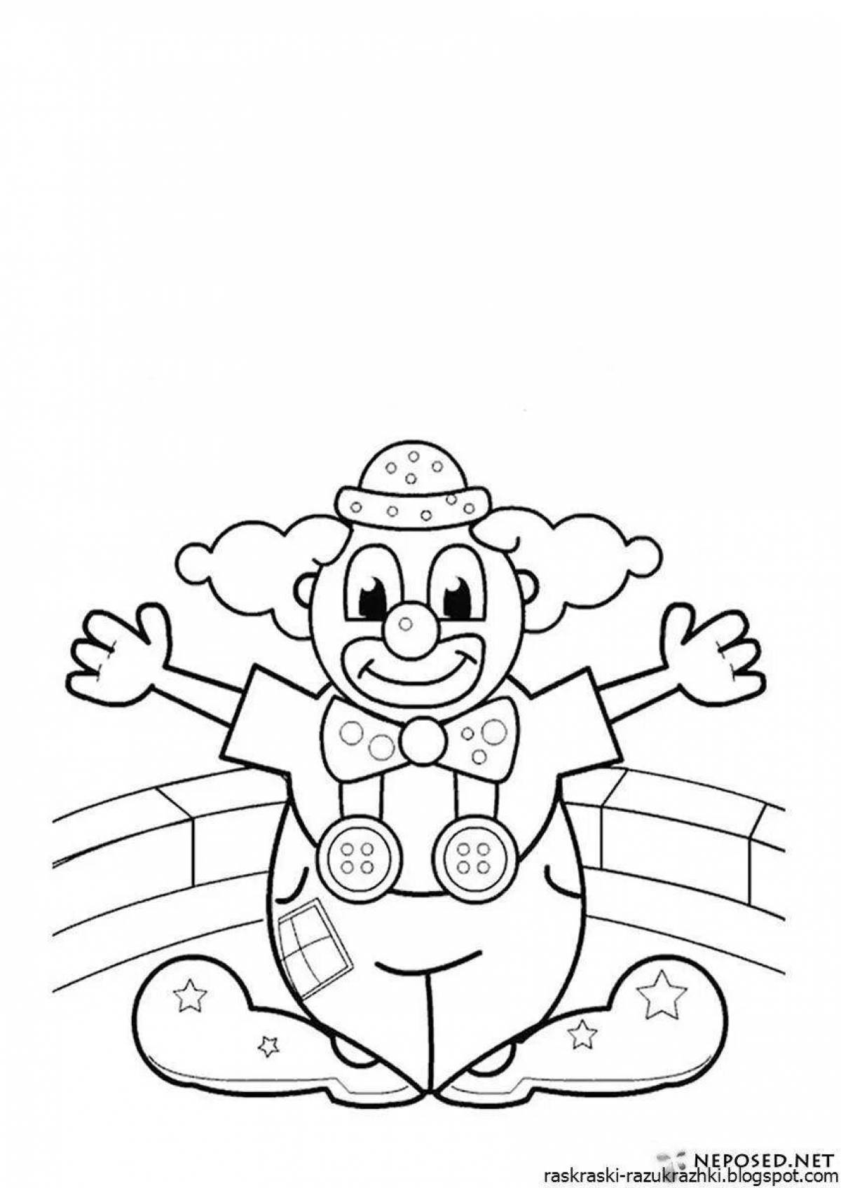 Adorable clown coloring book for kids