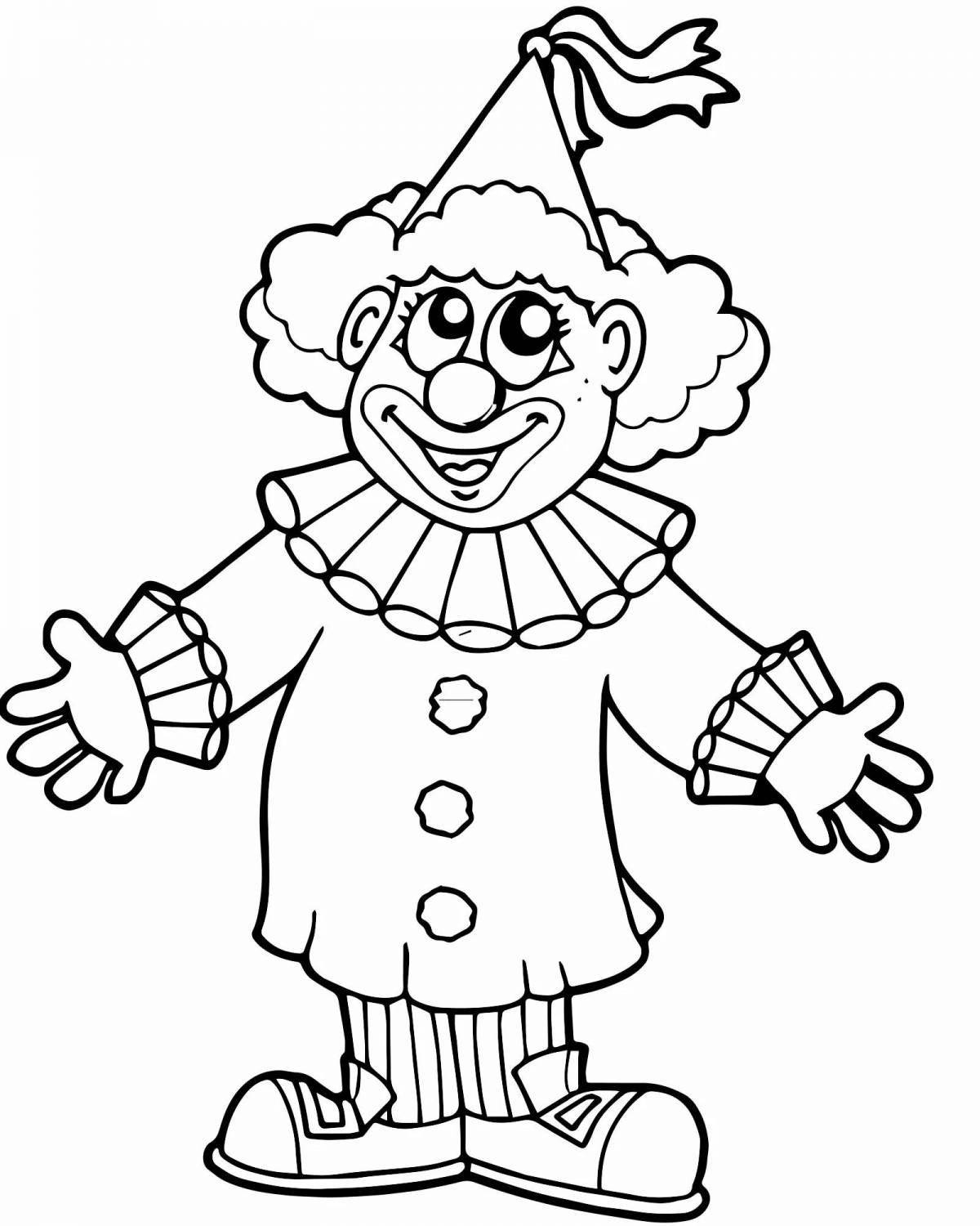Adorable clown drawing for kids