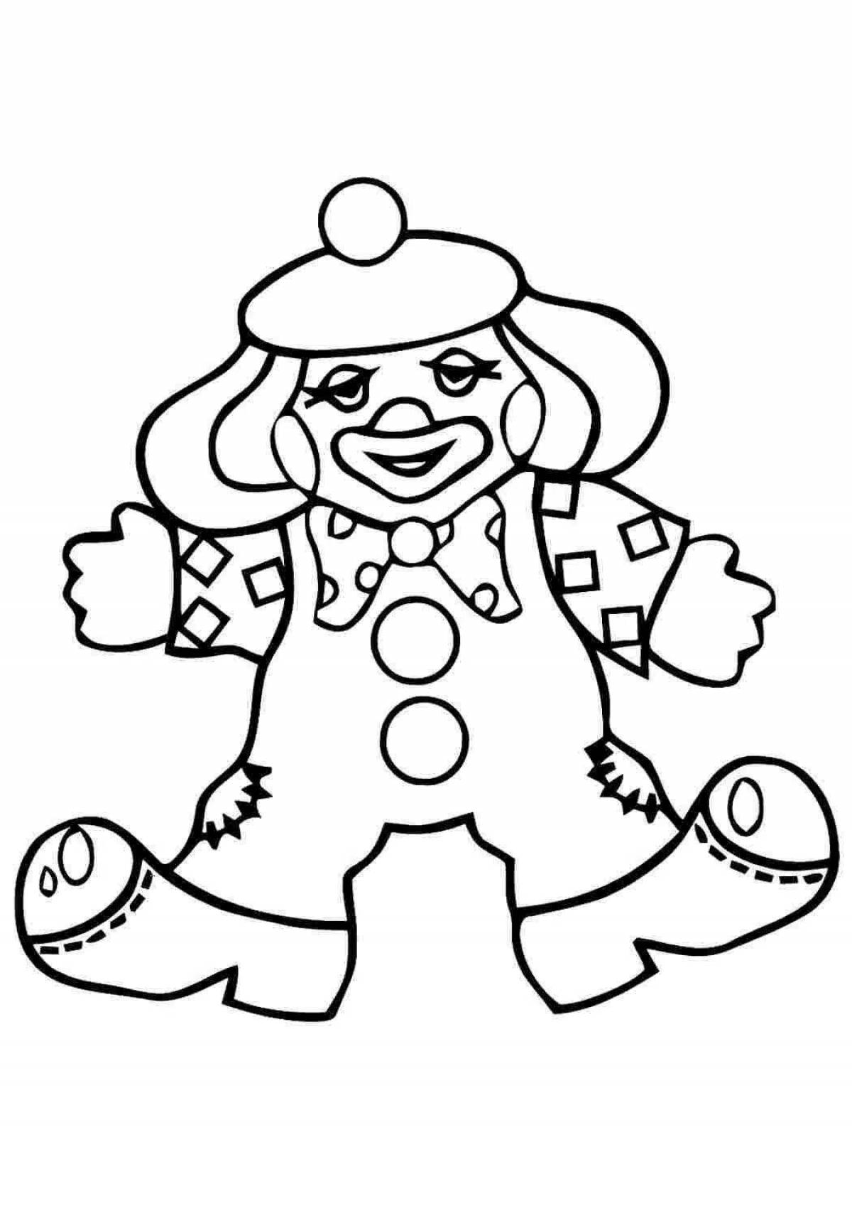 Раскраска сверкающий клоун для детей