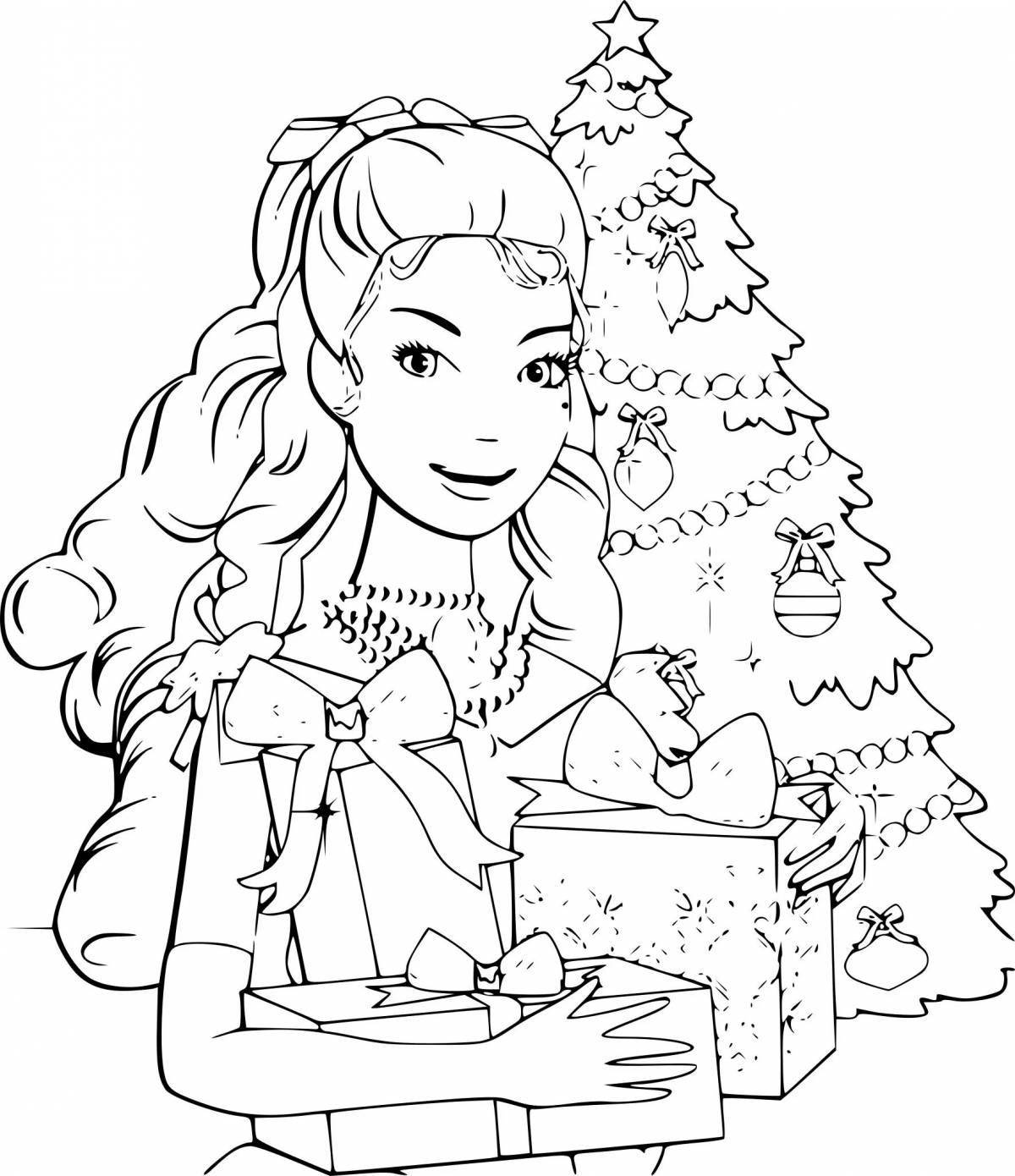 Christmas coloring book for girls 8 years old