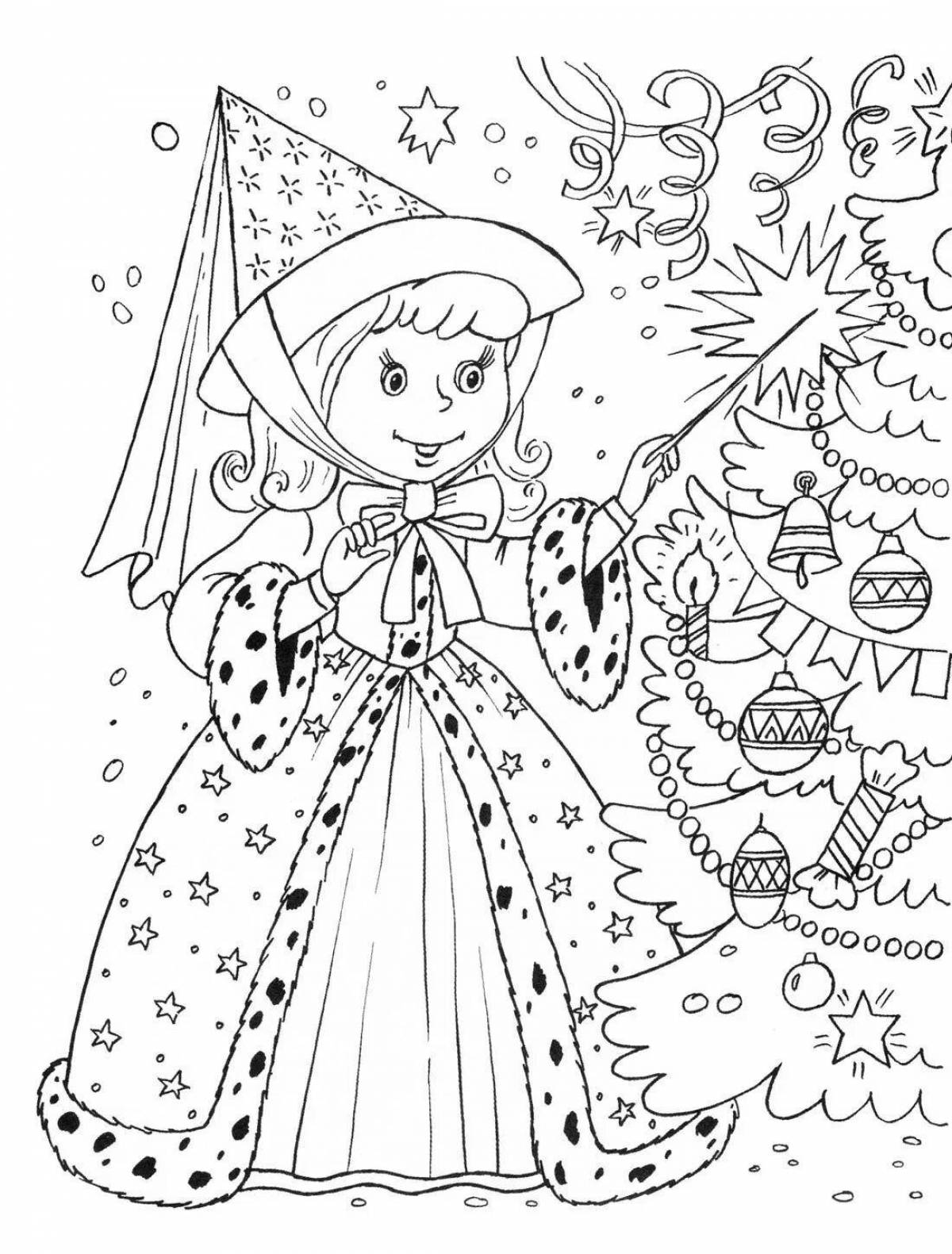 Radiant Christmas coloring book for girls 8 years old