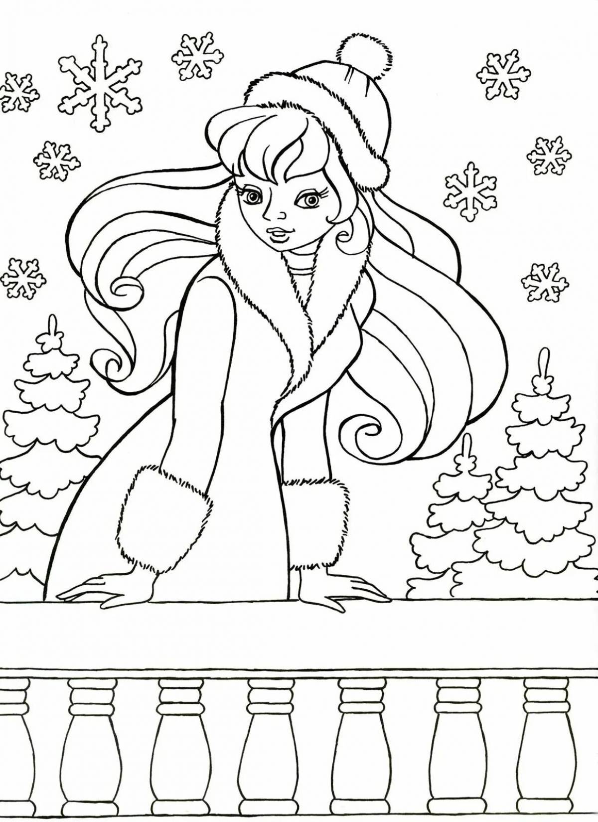 Magic Christmas coloring book for girls 8 years old