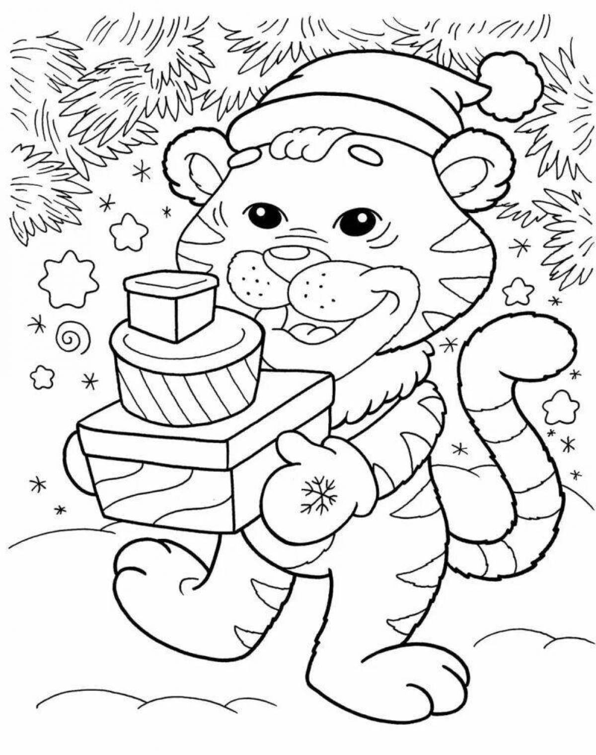 Glitter Christmas coloring book for kids