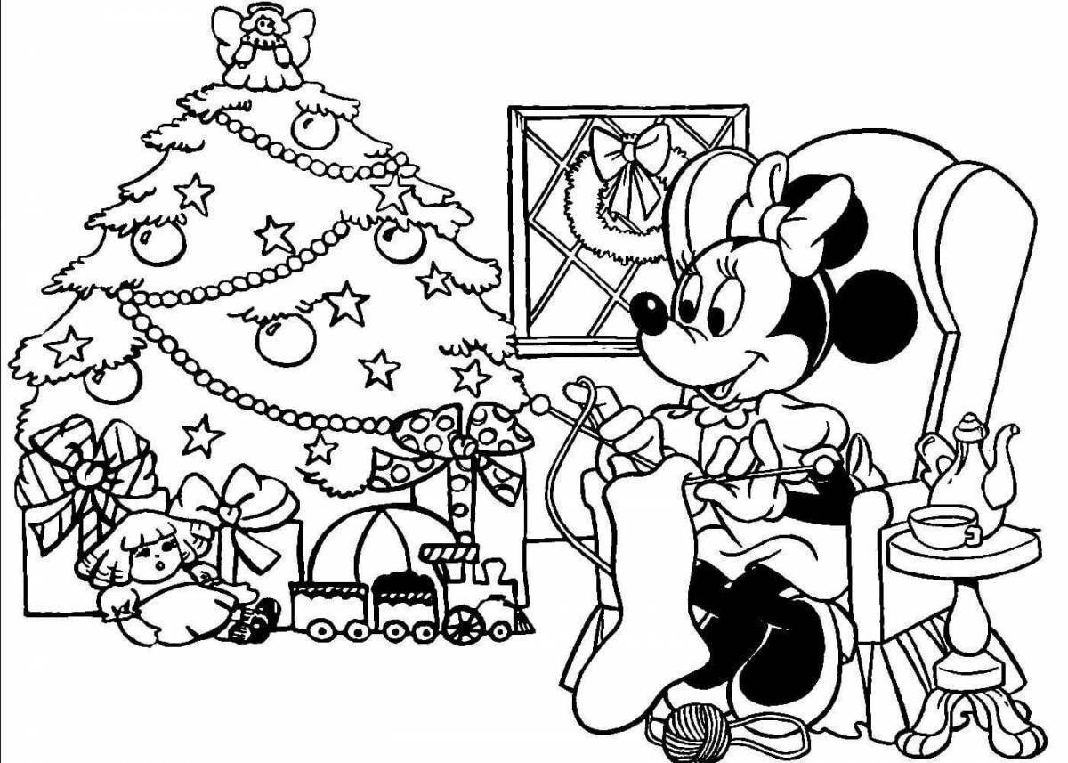 Colorful and illustrated Christmas coloring book