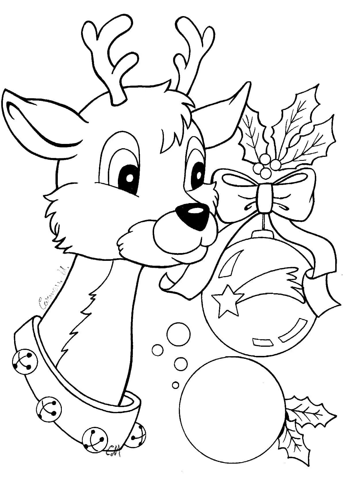 Colorfully decorated Christmas coloring book