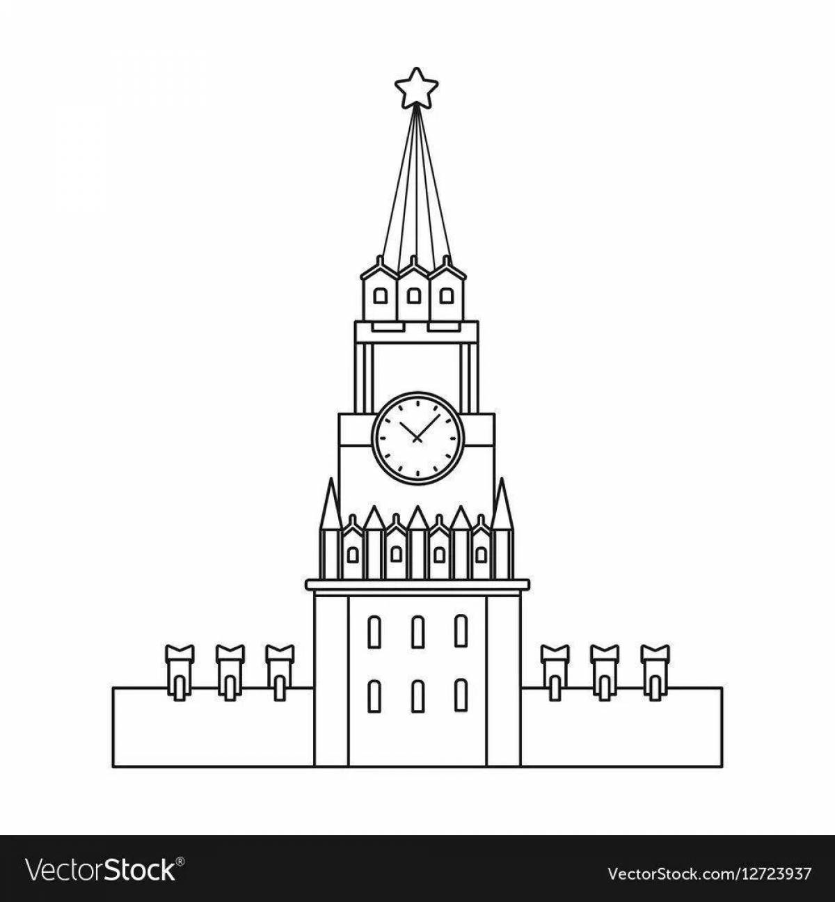 Coloring pages spasskaya tower for kids