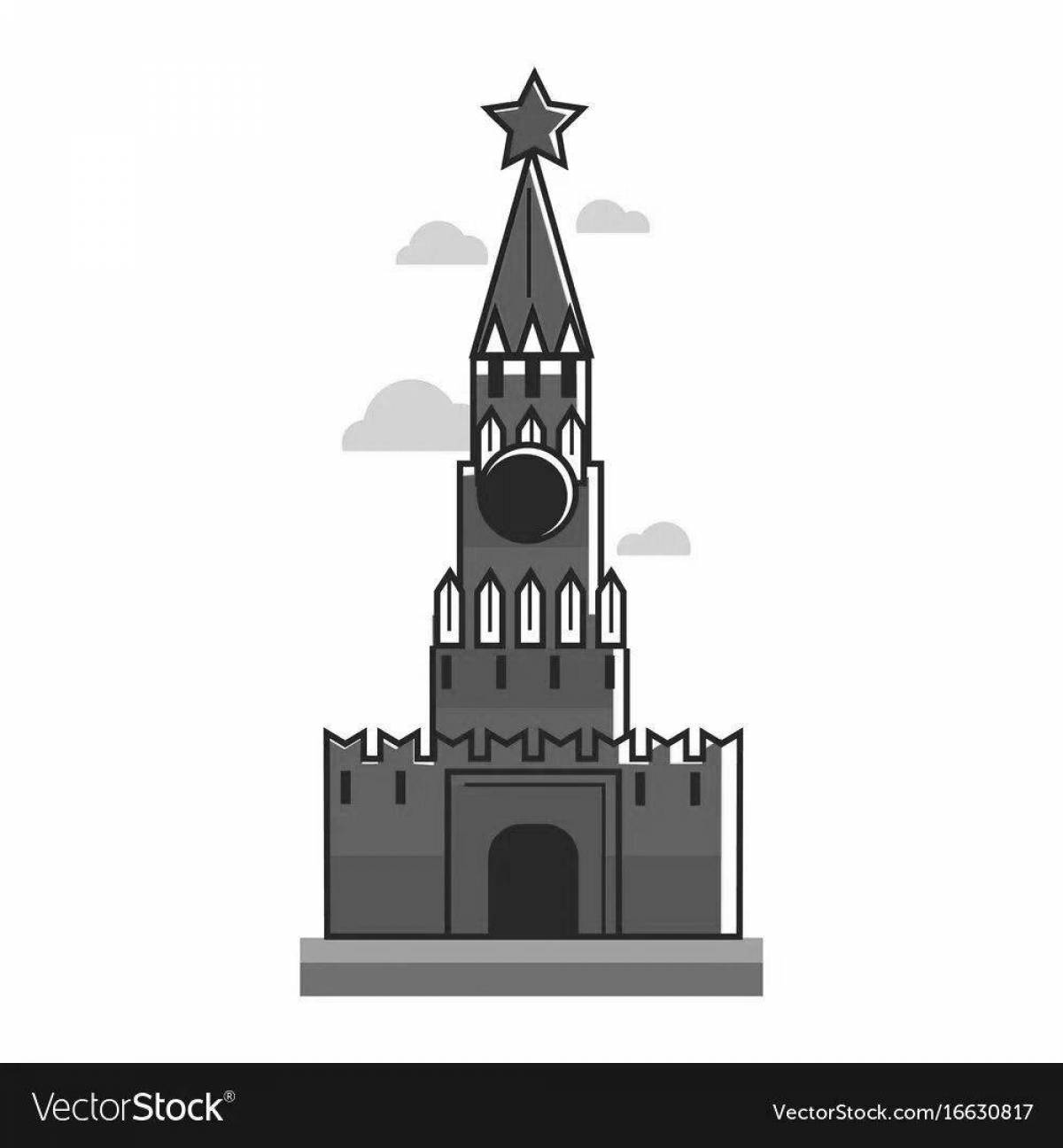 Amazing Spasskaya tower coloring book for kids