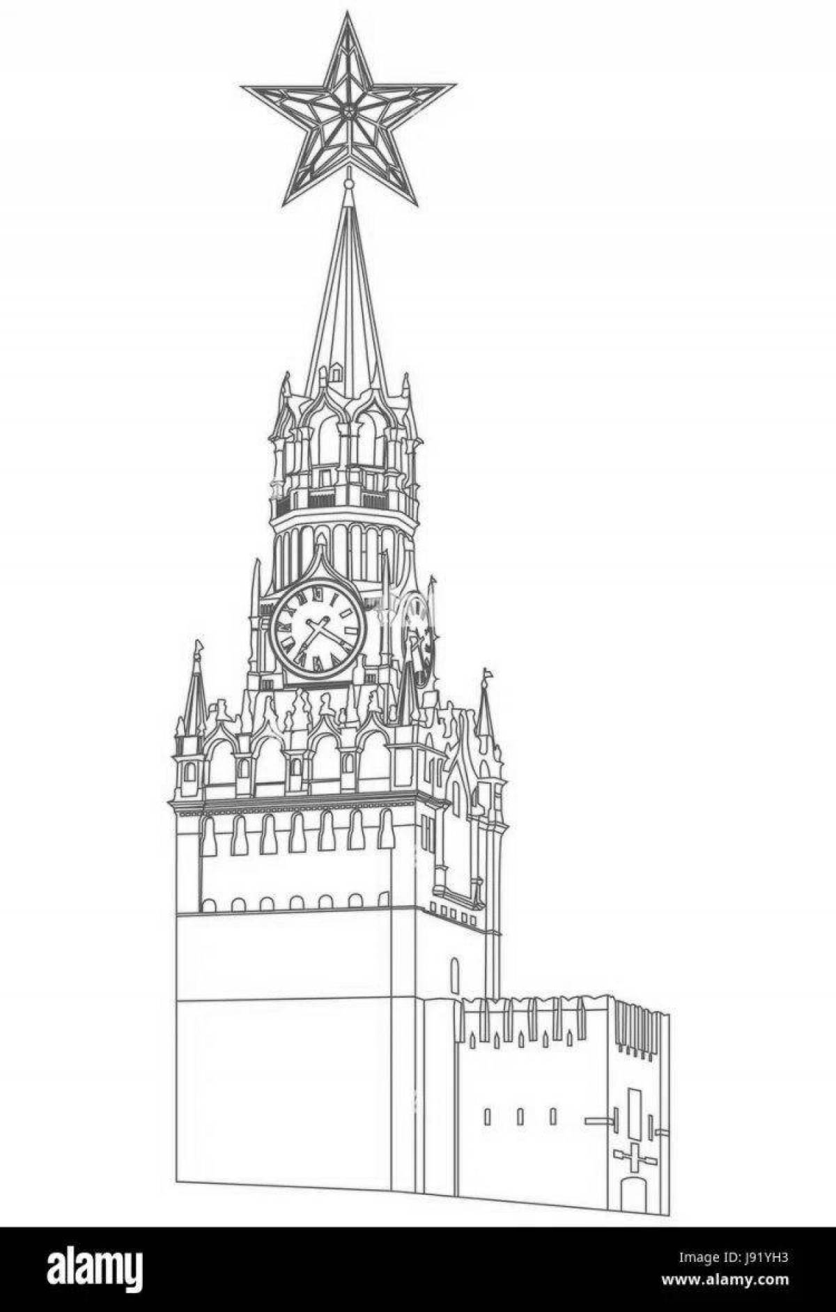 Living spasskaya tower coloring book for kids